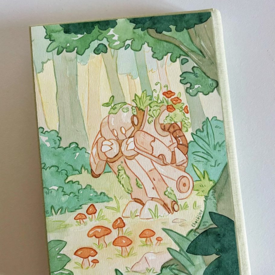 Aquarelles déposées sur couverture Illustration fait main